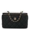 Chanel Caviar Quilted Small Vanity Case With Chain Black