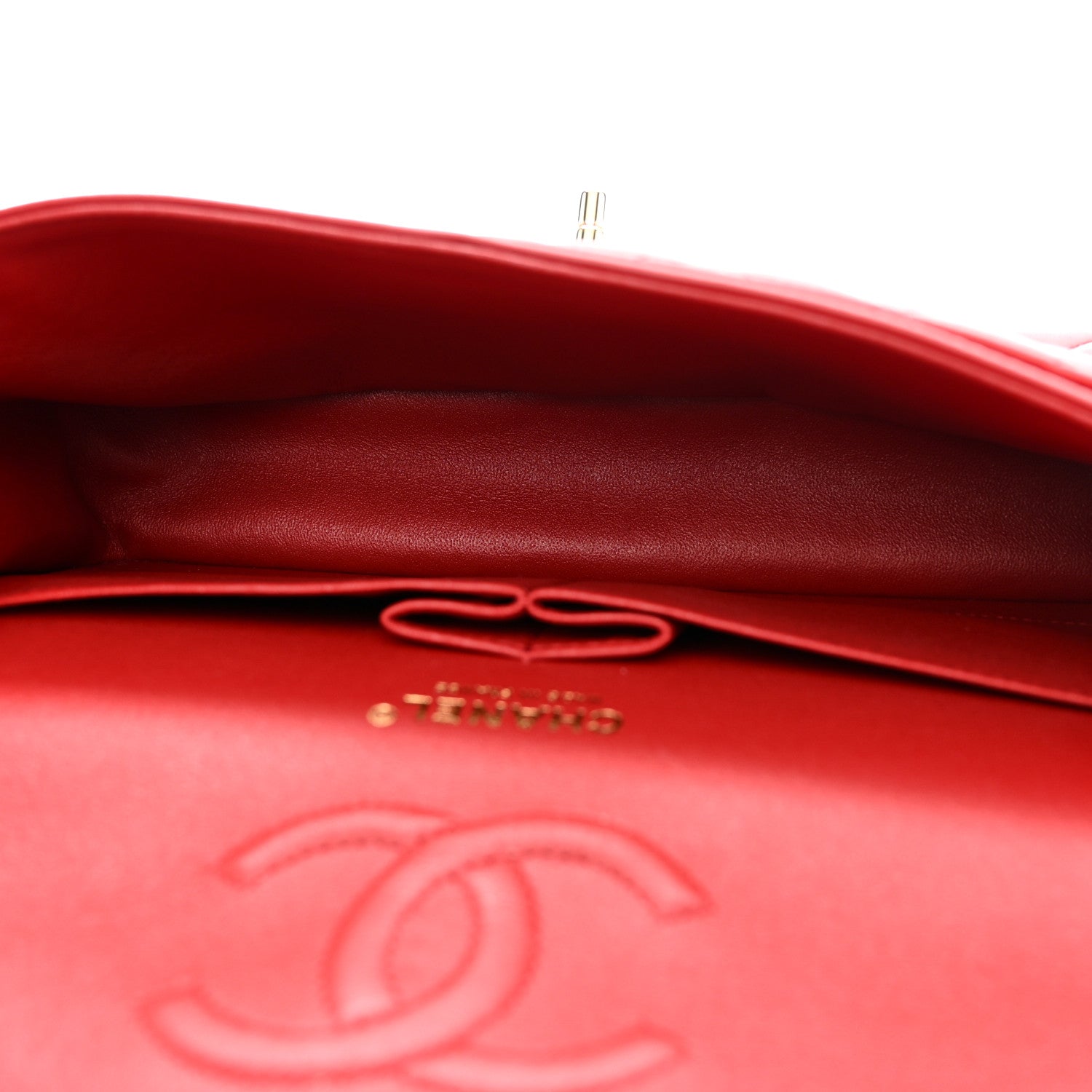 Chanel Lambskin Quilted Medium Double Flap Red