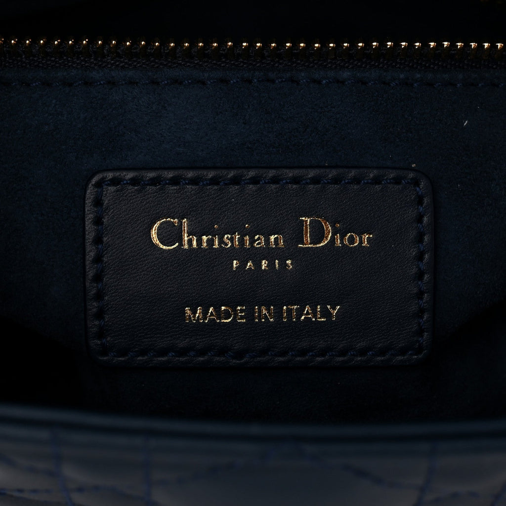 Christian Dior Lambskin Cannage Small My ABCDior Lady Dior Blue