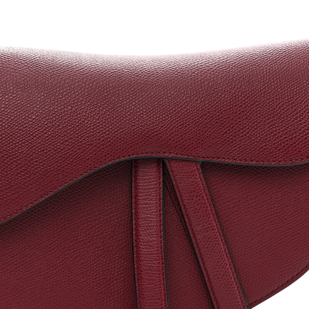 Christian Dior Grained Calfskin Saddle Bag Red