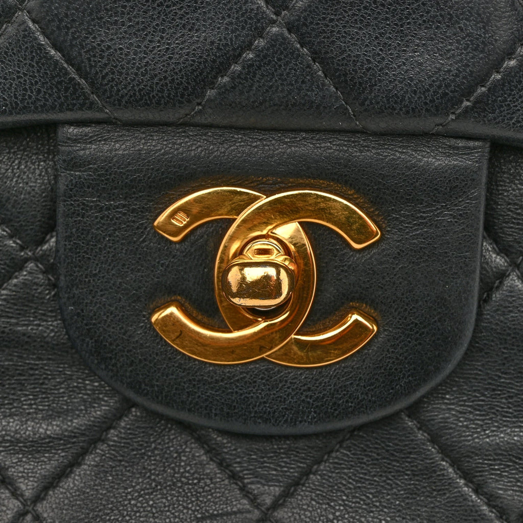 Chanel Lambskin Quilted Small Double Flap Black