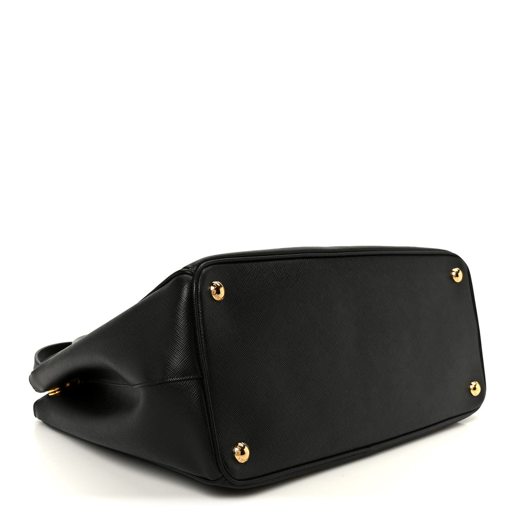 Prada Saffiano Lux Large Galleria Double Zip Tote Black