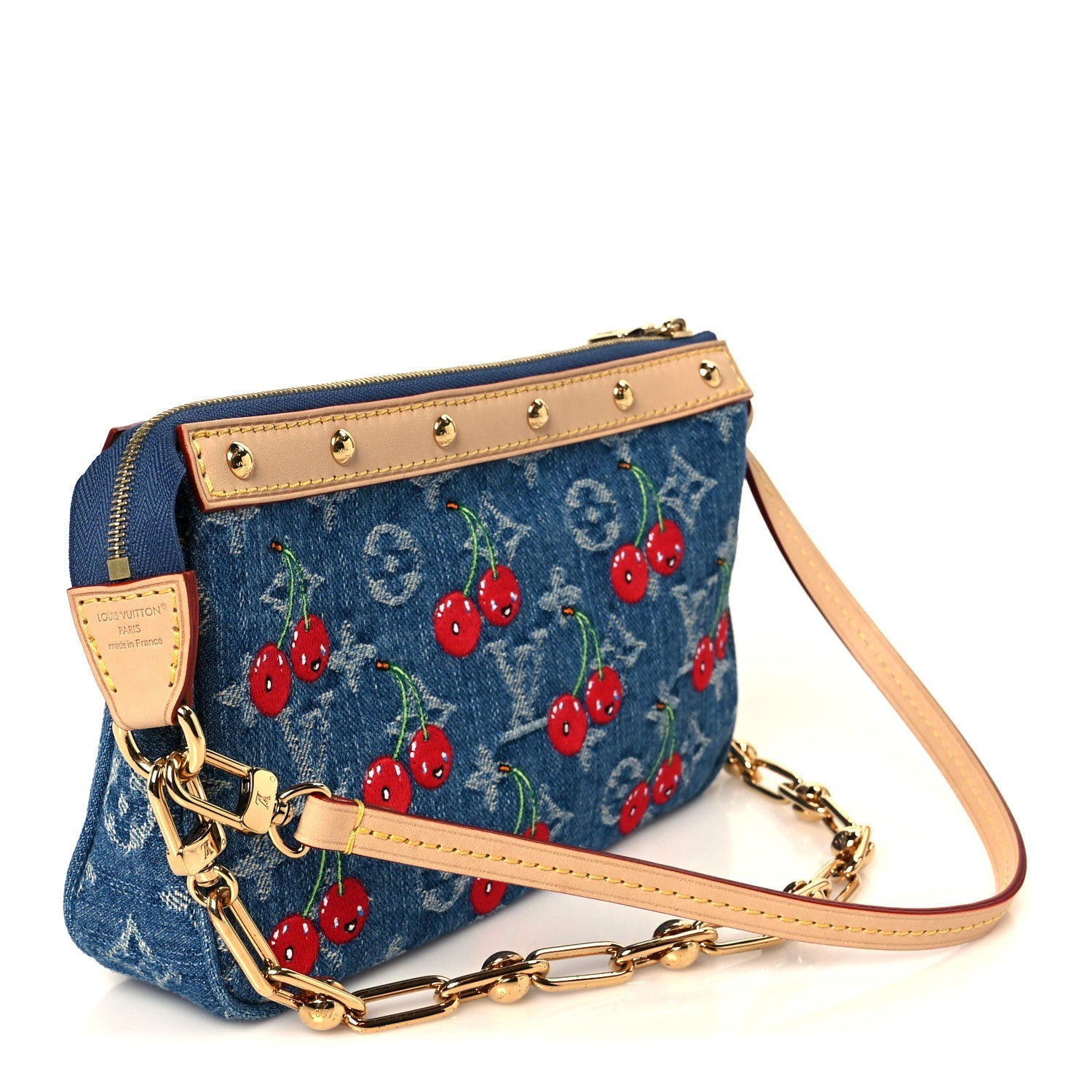 Louis Vuitton LV X TM Monogram Denim Cerises Pochette Accessories Blue