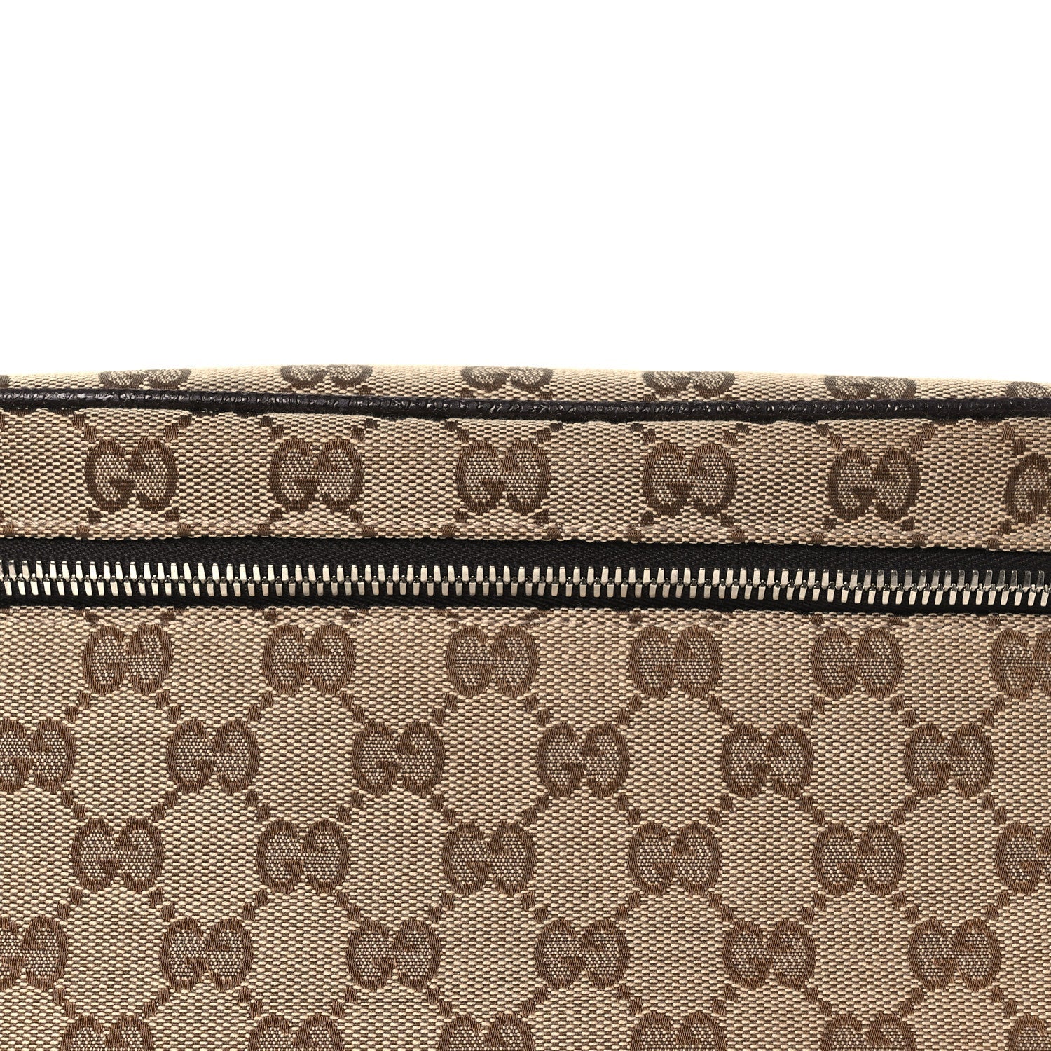 Gucci Monogram Dollar Calfskin Waist Pouch Beige Ebony Testa di Moro Marrone Scuro