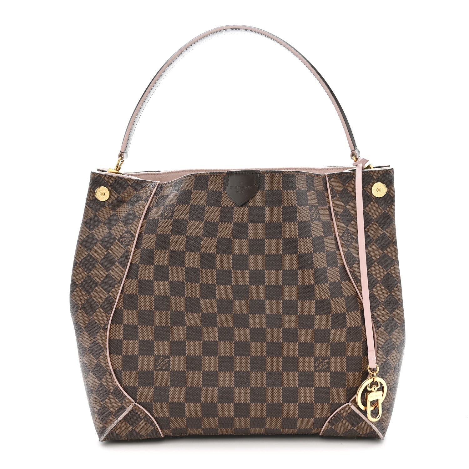 Louis Vuitton Damier Ebene Caissa Hobo Rose Ballerine