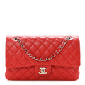 Chanel Lambskin Quilted Medium Double Flap Red