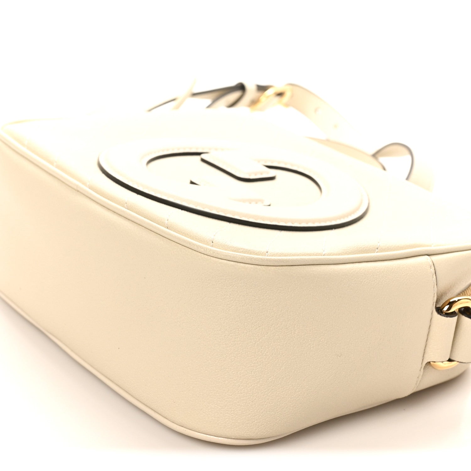 Gucci Sakai Be Green Calfskin Diagonal Stitched Small Blondie Shoulder Bag Mystic White