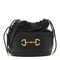 Gucci Azalea Sakai Calfskin Horsebit 1955 Drawstring Bucket Bag Black