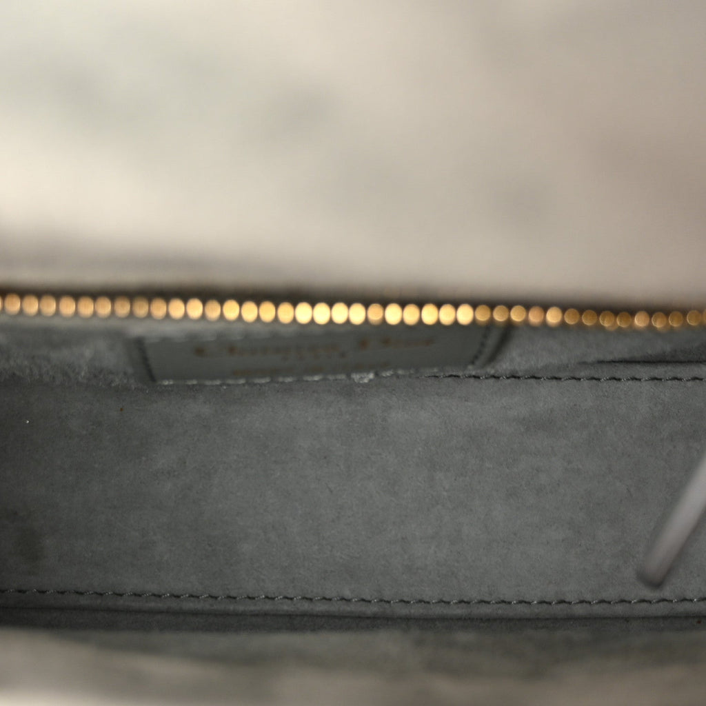 Christian Dior Velvet Mini Lady Dior Gray