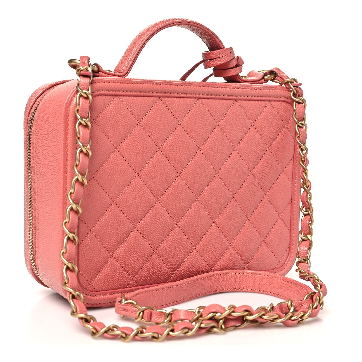 Chanel Caviar Quilted Medium CC Filigree Vanity Case Pink
