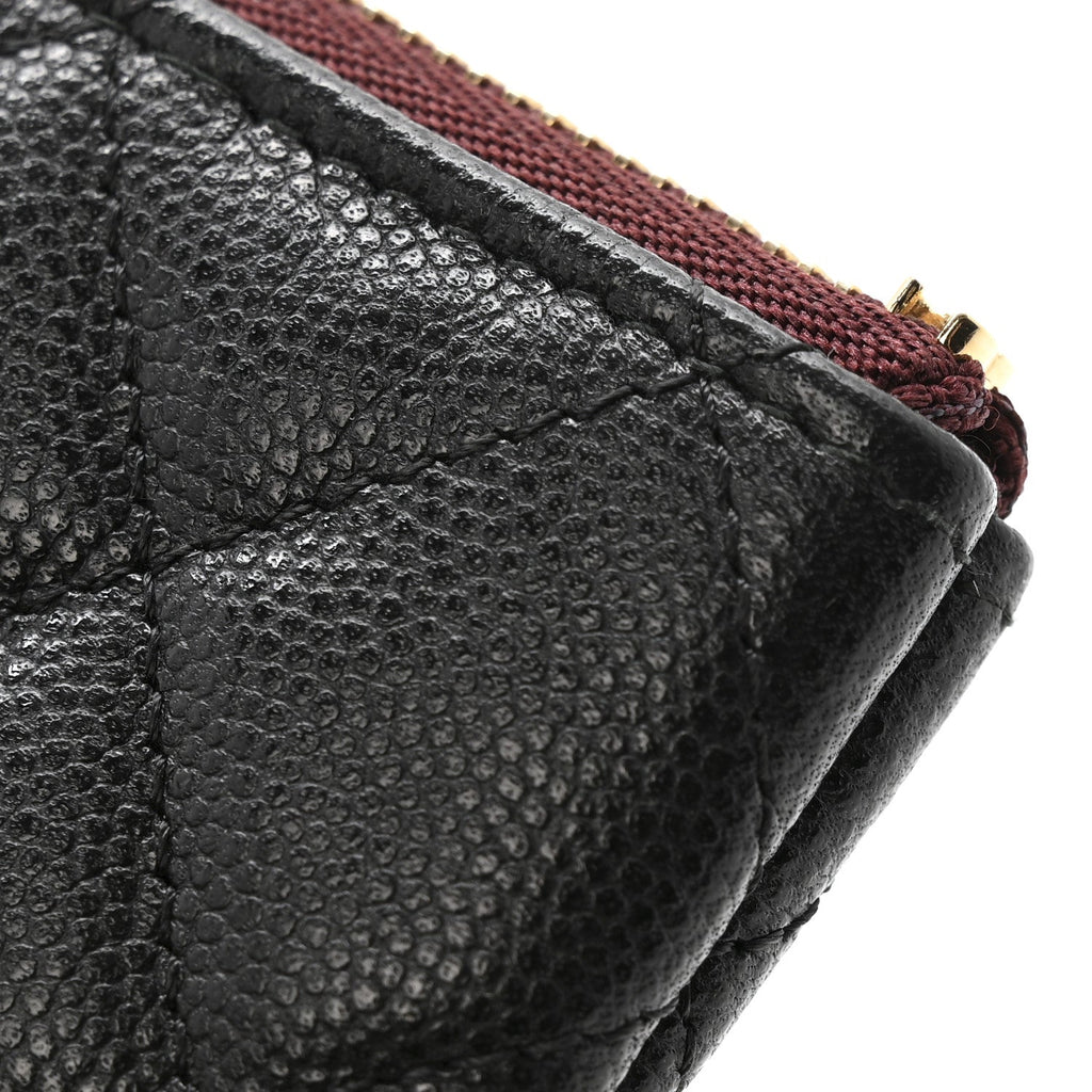 Caviar Quilted Small Cosmetic Case Black