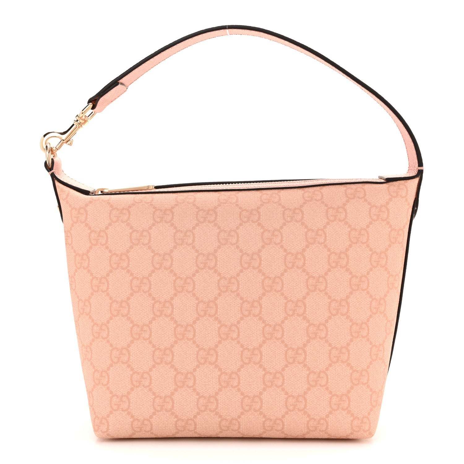 Gucci GG Supreme Monogram Textured Calfskin Web Super Mini Ophidia Shoulder Bag Pink