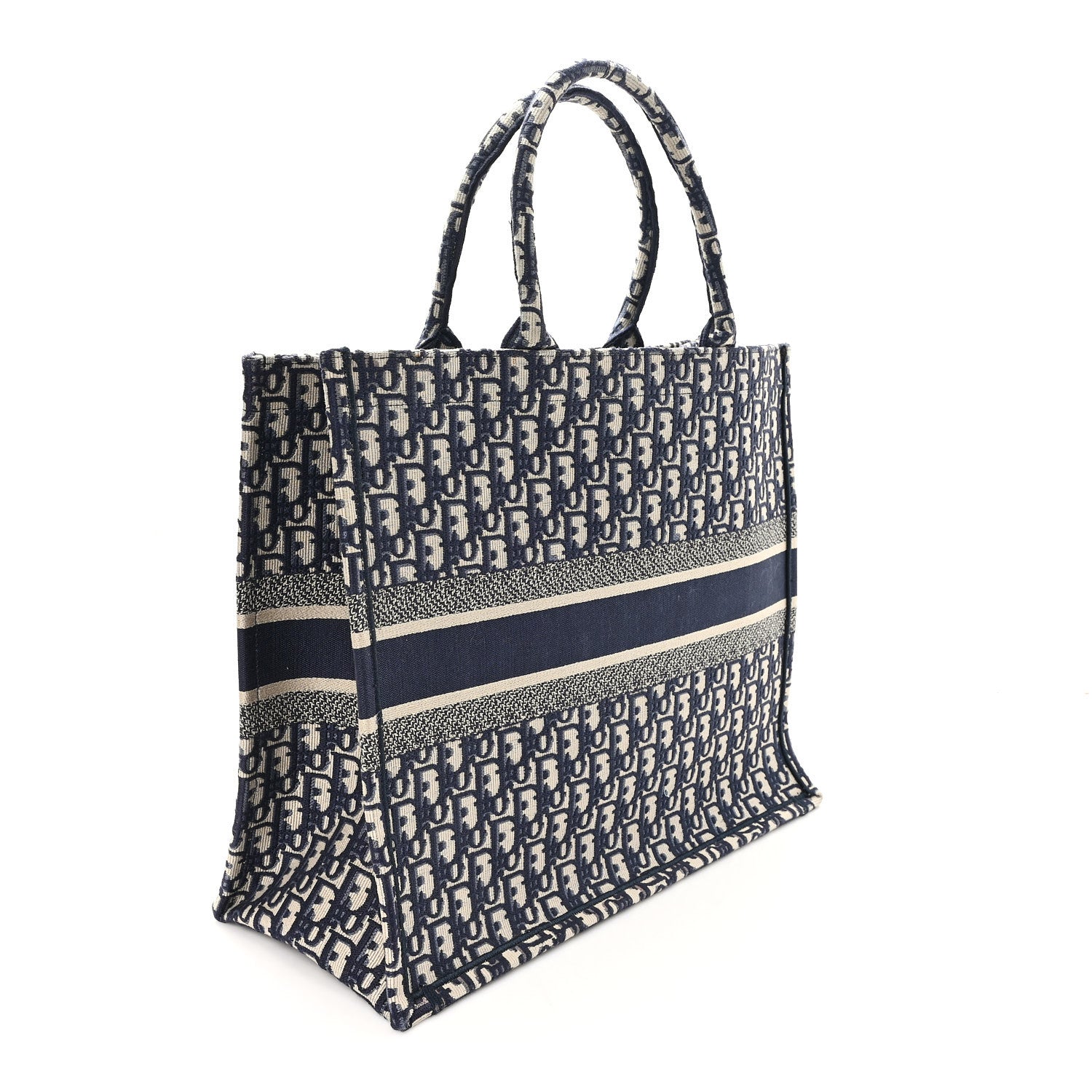Christian Dior Oblique Large Book Tote Blue Multicolor
