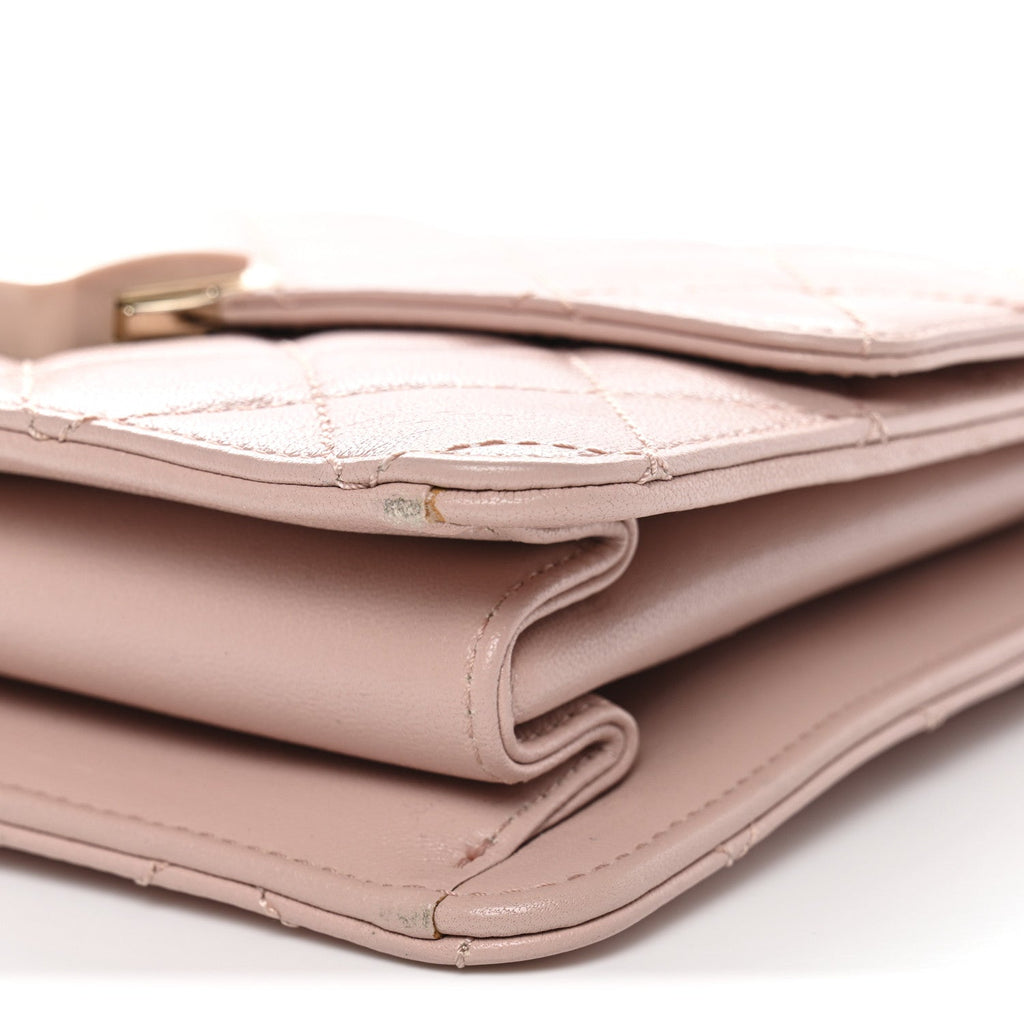 Chanel Sheepskin Quilted Beauty Lock Flap Pink