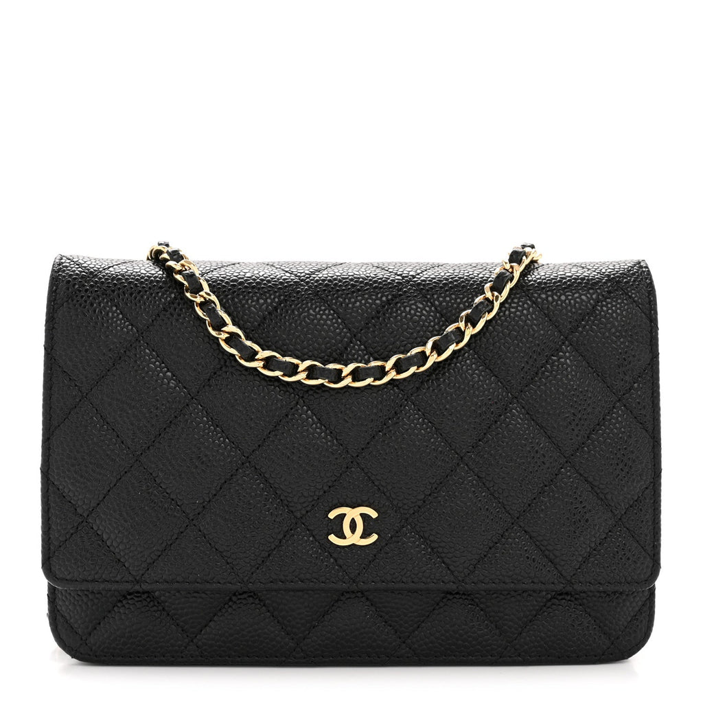 Chanel Caviar Quilted Wallet on Chain WOC Black