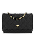 Chanel Caviar Quilted Wallet on Chain WOC Black