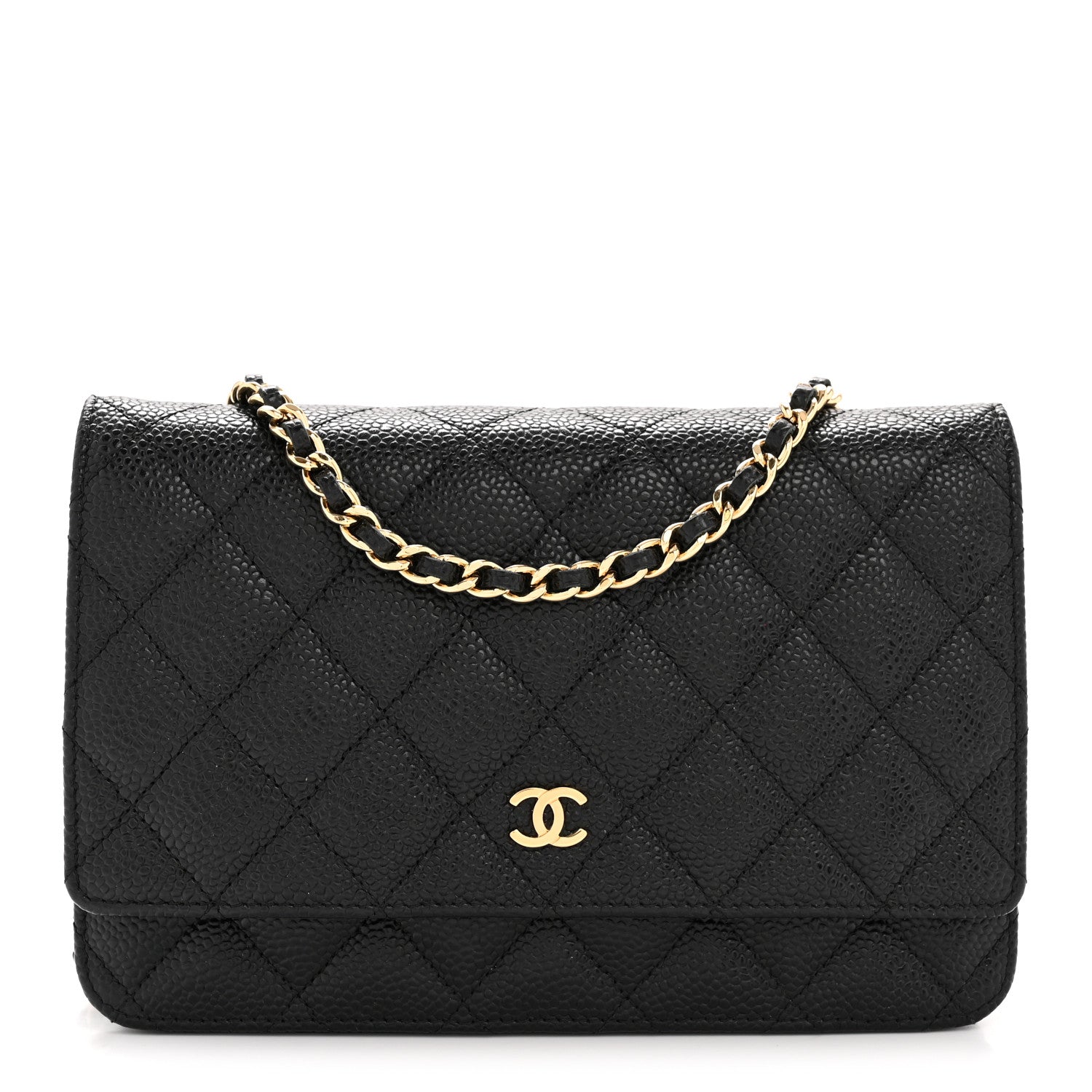 Chanel Caviar Quilted Wallet on Chain WOC Black