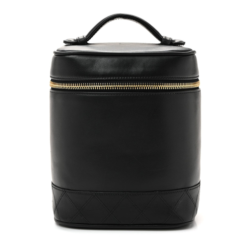 Lambskin Vanity Cosmetic Bag Black