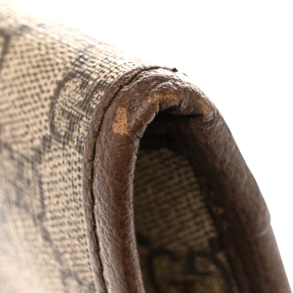 Gucci GG Supreme Monogram Web Medium Neo Vintage Flap Messenger Bag Beige New Acero