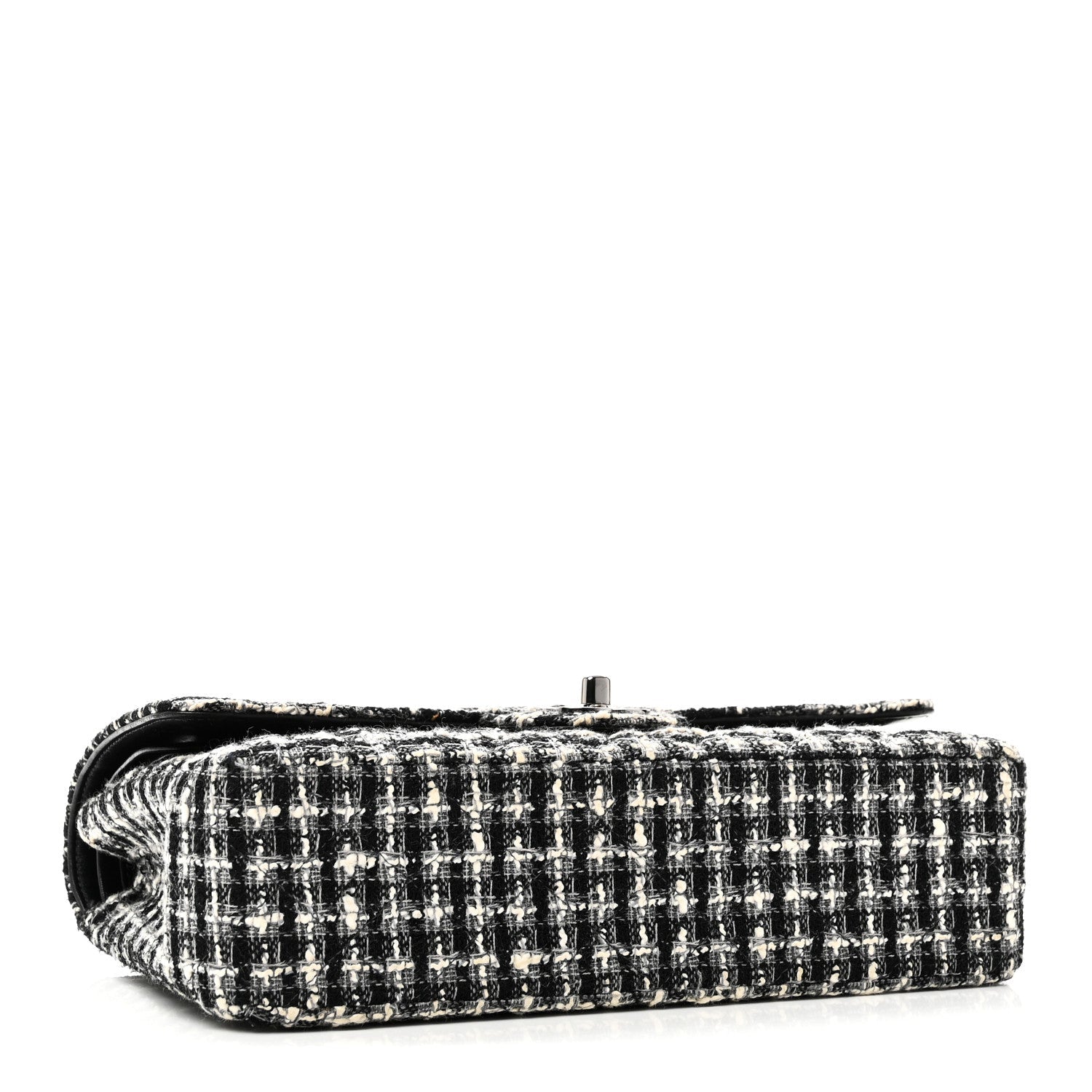 Chanel Tweed Quilted Medium Double Flap Black