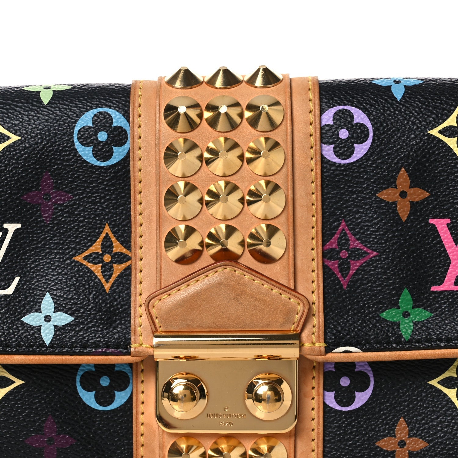 Louis Vuitton Monogram Multicolor Courtney Clutch Black
