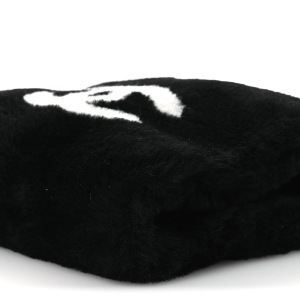 Chanel Muff Shearling Lambskin Bag Black Ecru