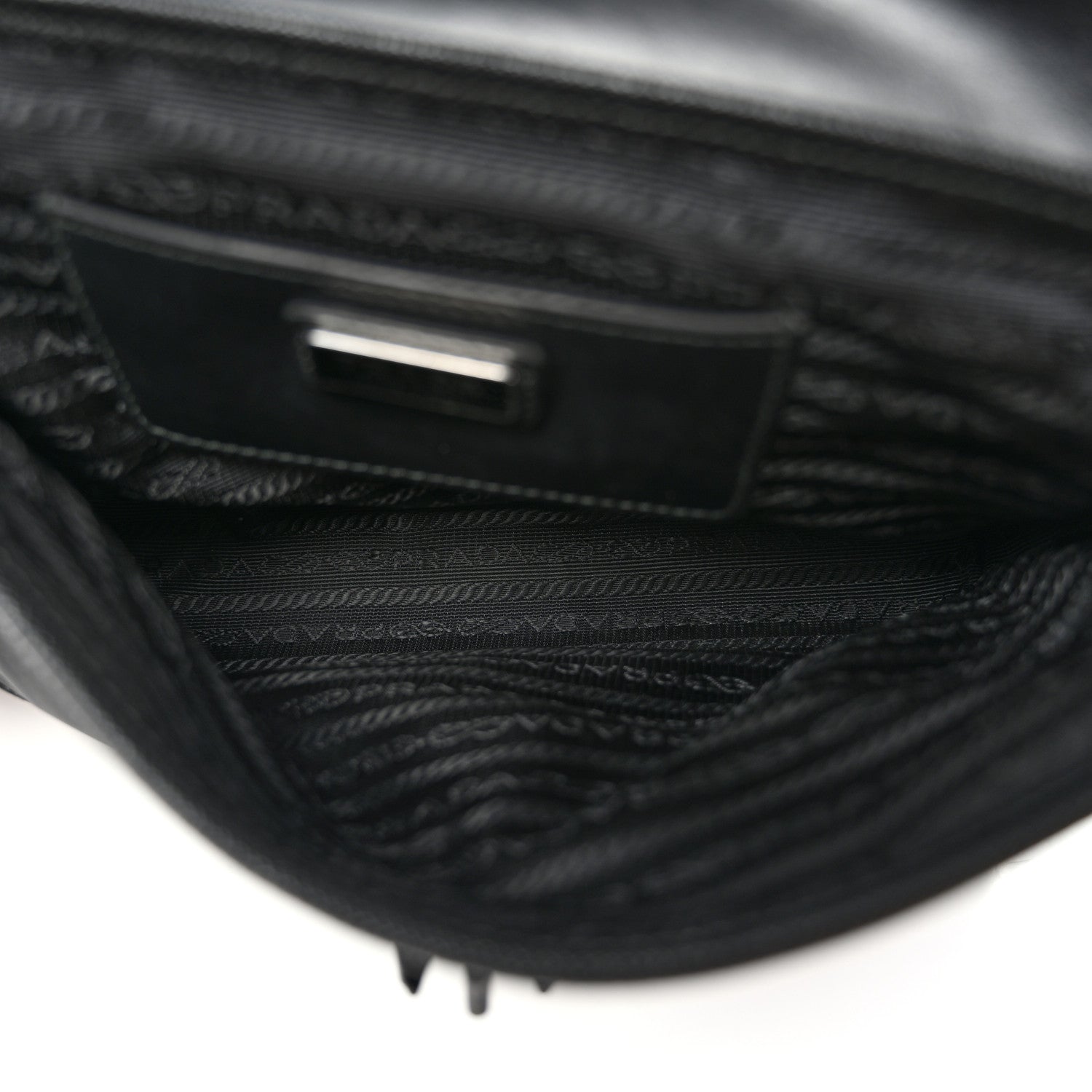Prada Re-Nylon Saffiano Triangle Shoulder Bag Black