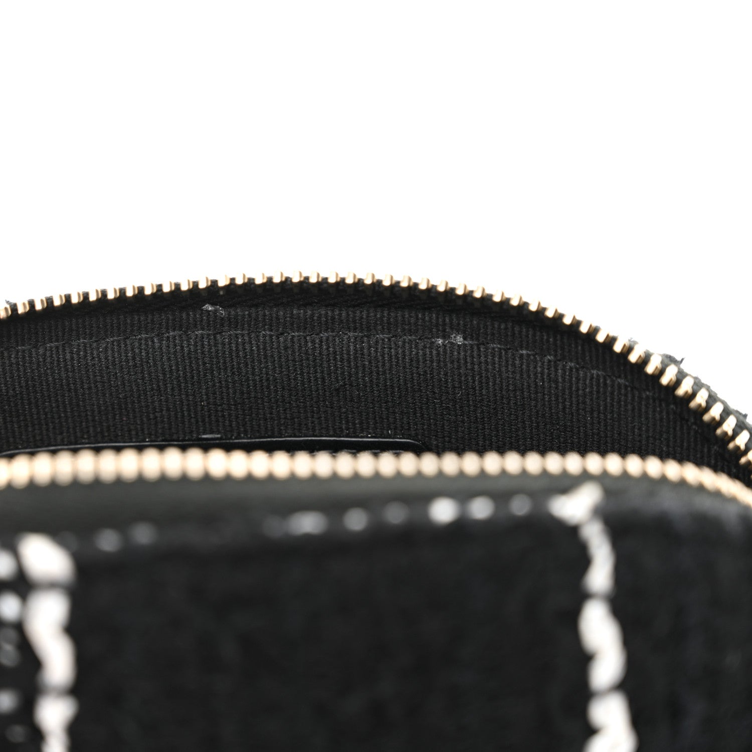 Chanel Tweed Quilted Mini Clutch With Chain Black White