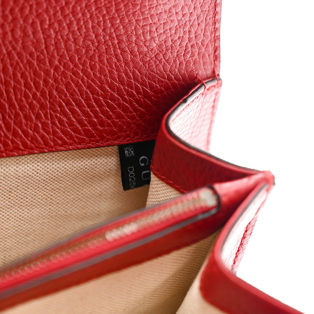 Gucci Dollar Calfskin Swarovski Crystal Small Dionysus Shoulder Bag Hibiscus Red