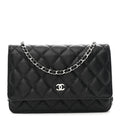 Chanel Caviar Quilted Wallet on Chain WOC Black