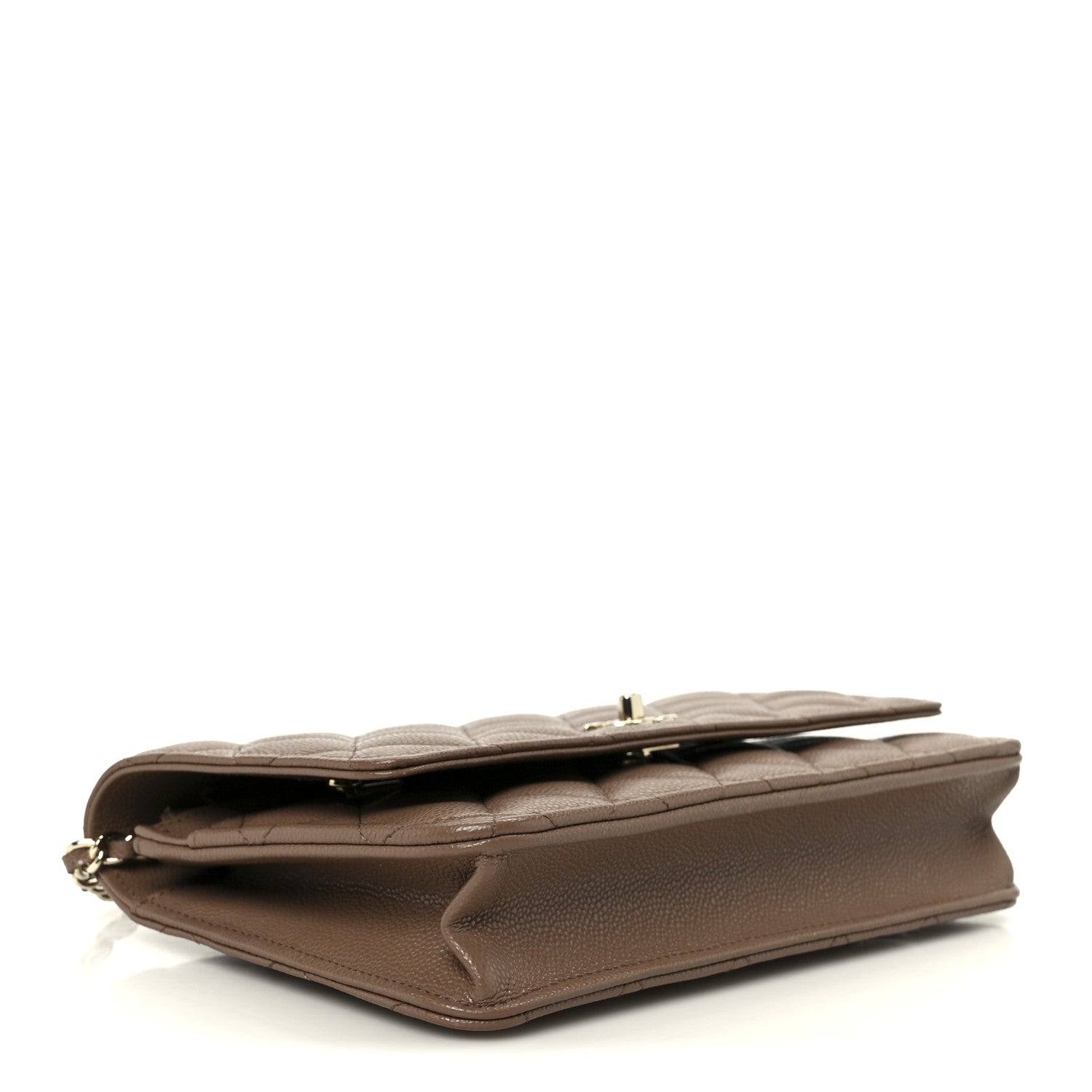 Chanel Caviar Quilted CC Turnlock Wallet On Chain WOC Brown