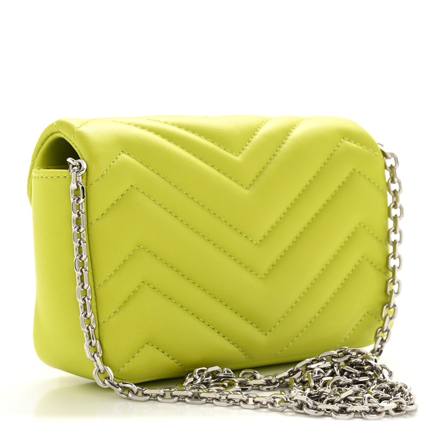 Gucci Lambskin Matelasse Mini GG Marmont Shoulder Bag Firefly