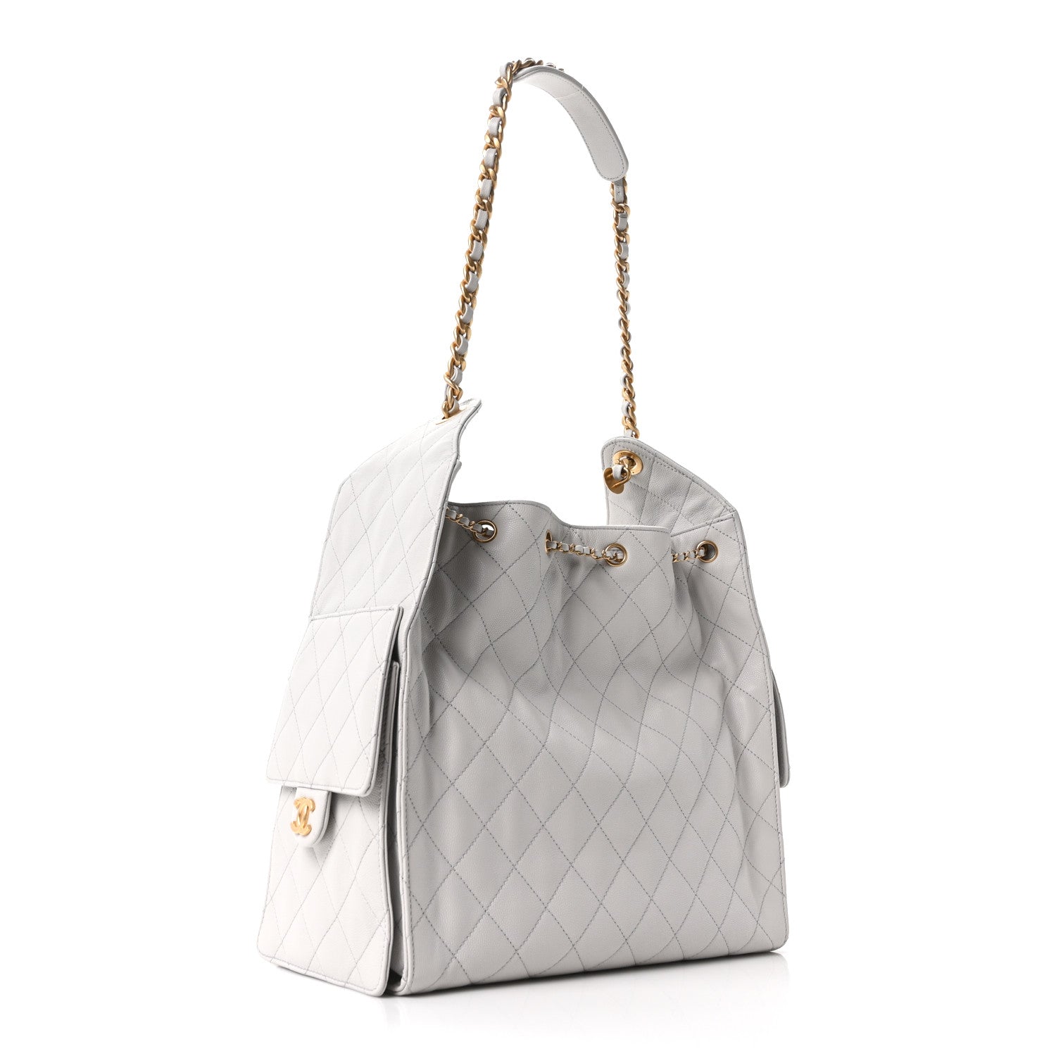 Chanel Caviar Quilted Medium Chanel 25 Handbag Light Gray