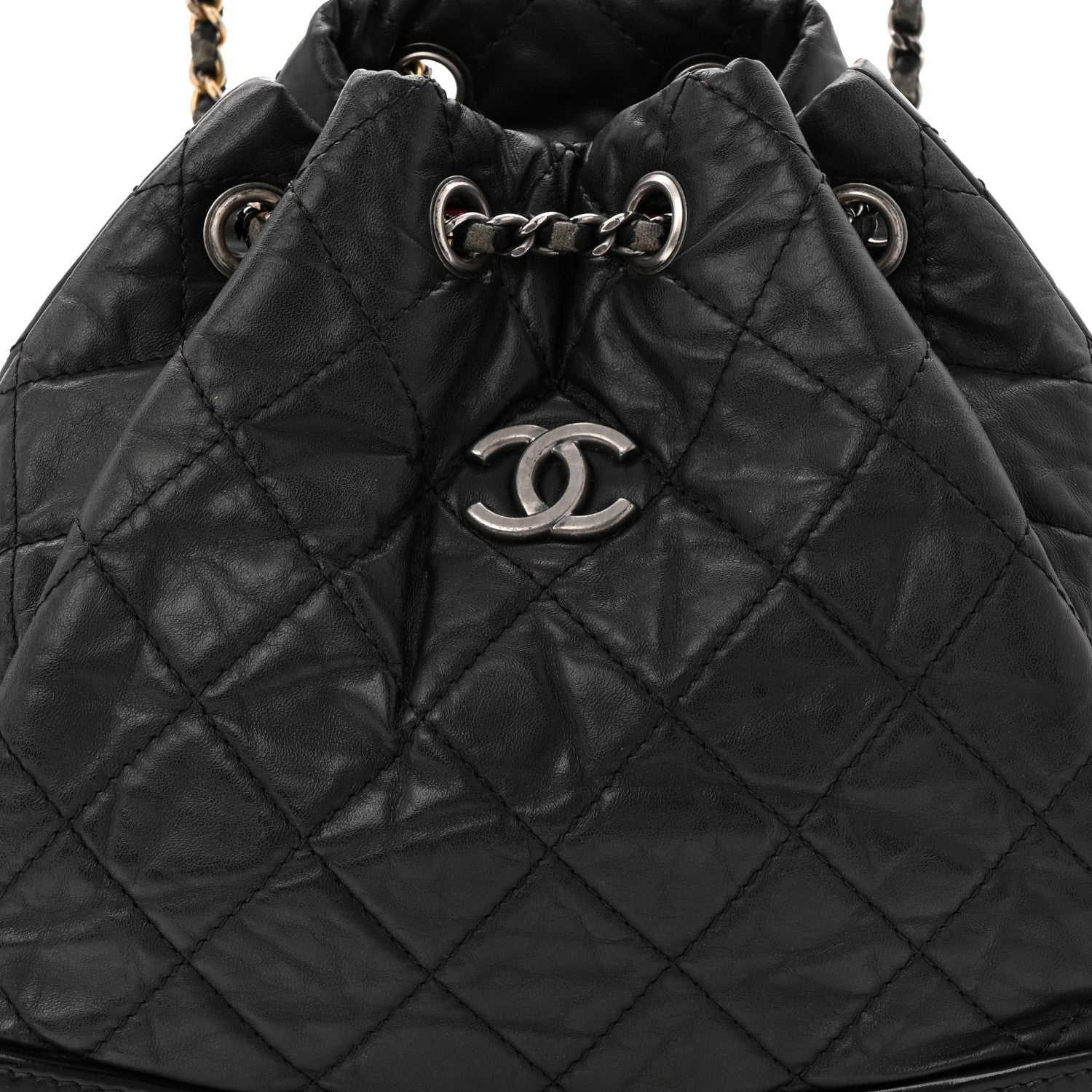 Chanel Aged Calfskin Quilted Small Gabrielle Backpack Black
