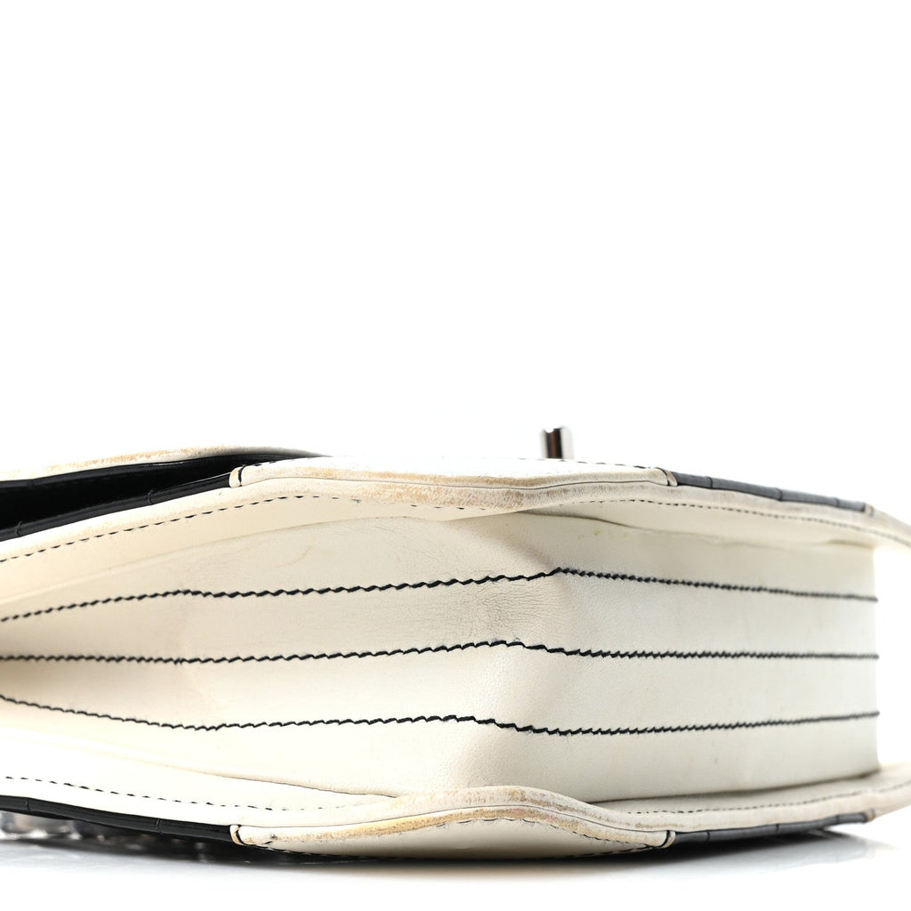 Chanel Lambskin Patent Chocolate Bar Flap Black White
