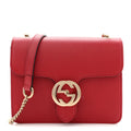 Gucci Dollar Calfskin Small Interlocking G Shoulder Bag Red