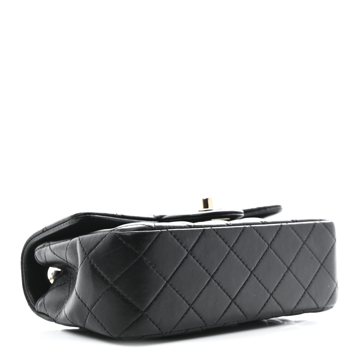 Chanel Lambskin Quilted Mini Rectangular Flap Black