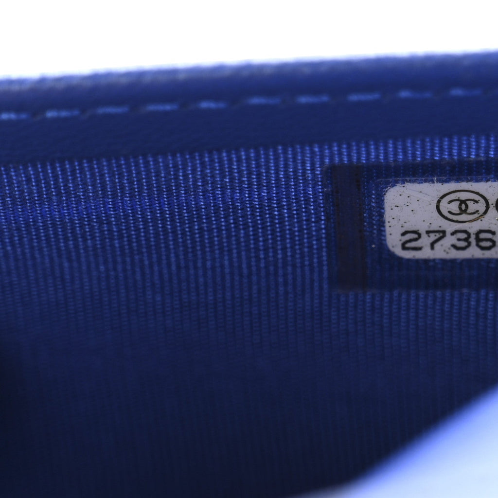 Lambskin Quilted Cuba Long Flap Wallet Blue Multicolor