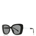 Acetate Strass Square Sunglasses 5422-B-A Black White