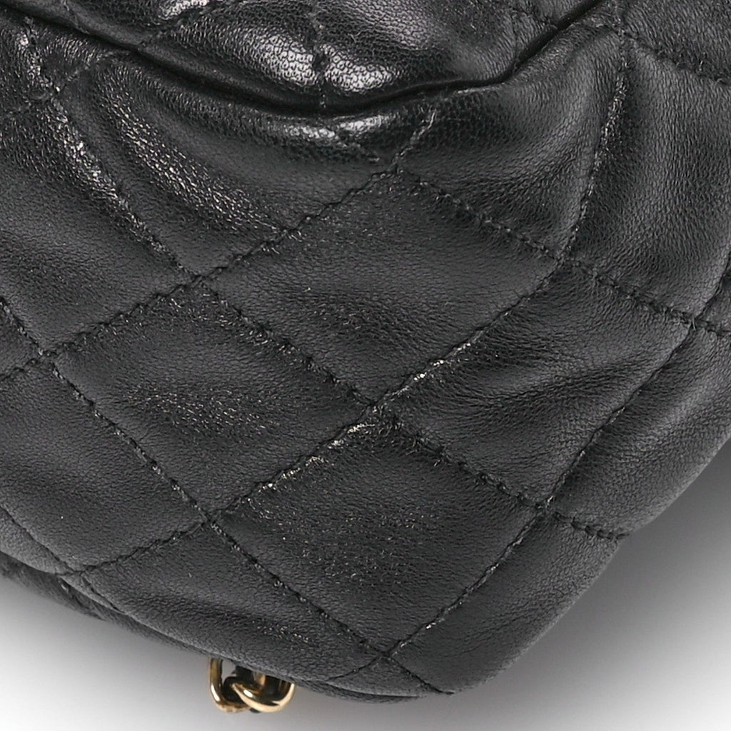 Chanel Lambskin Quilted Large In Seoul Backpack Black