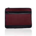 CHRISTIAN DIOR  Burgundy Canvas And Black Leather Portfolio Bag