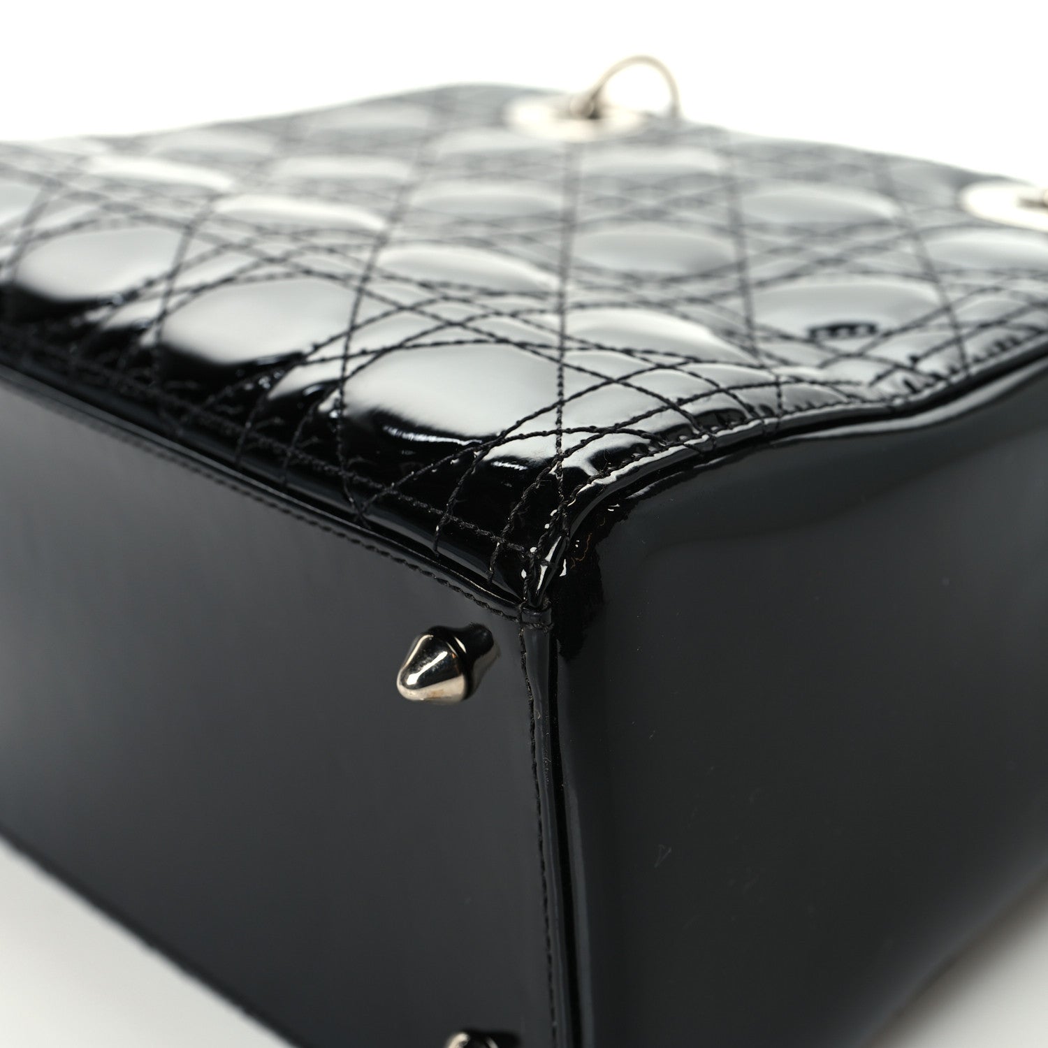 Christian Dior Patent Cannage Medium Lady Dior Black