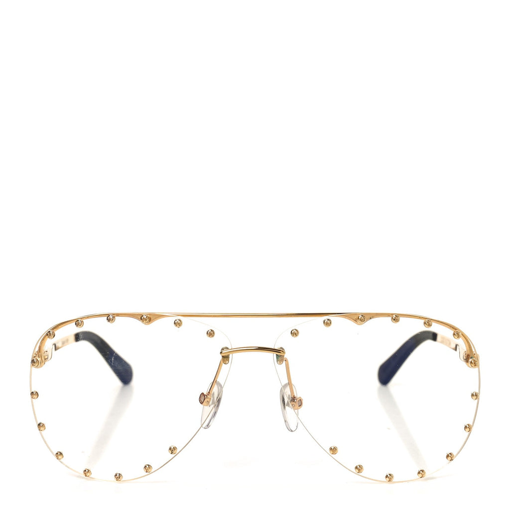 Louis Vuitton Metal The Party Aviator Anti Blue Sunglasses Z0997W Gold
