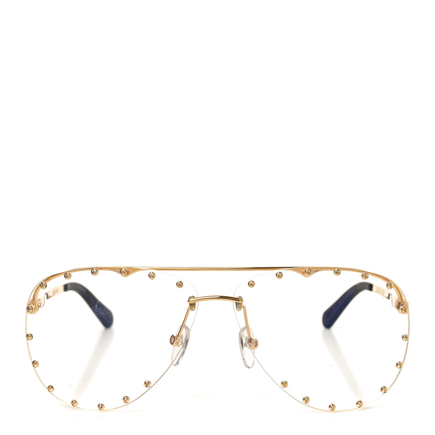 Louis Vuitton Metal The Party Aviator Anti Blue Sunglasses Z0997W Gold