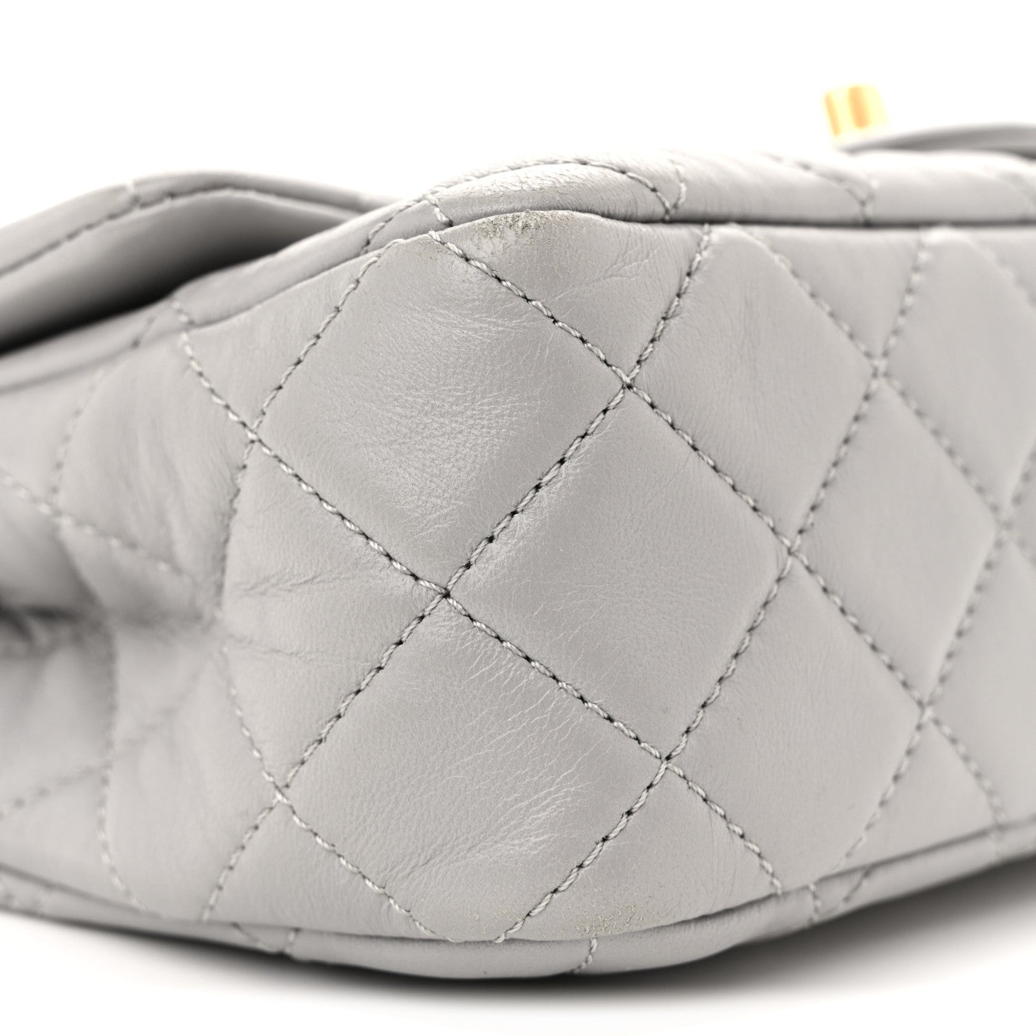 Chanel Lambskin Quilted Mini Rectangular Pearl Crush Flap Grey
