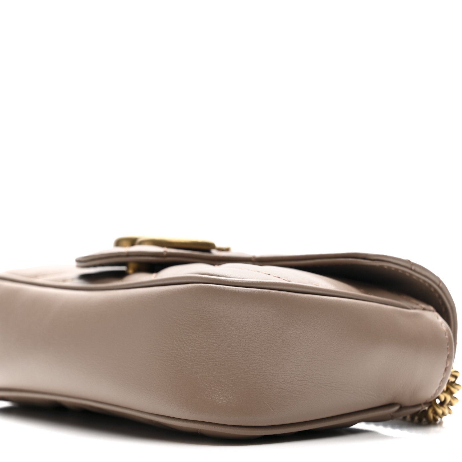 Gucci Calfskin Matelasse Super Mini GG Marmont Shoulder Bag Porcelain Rose