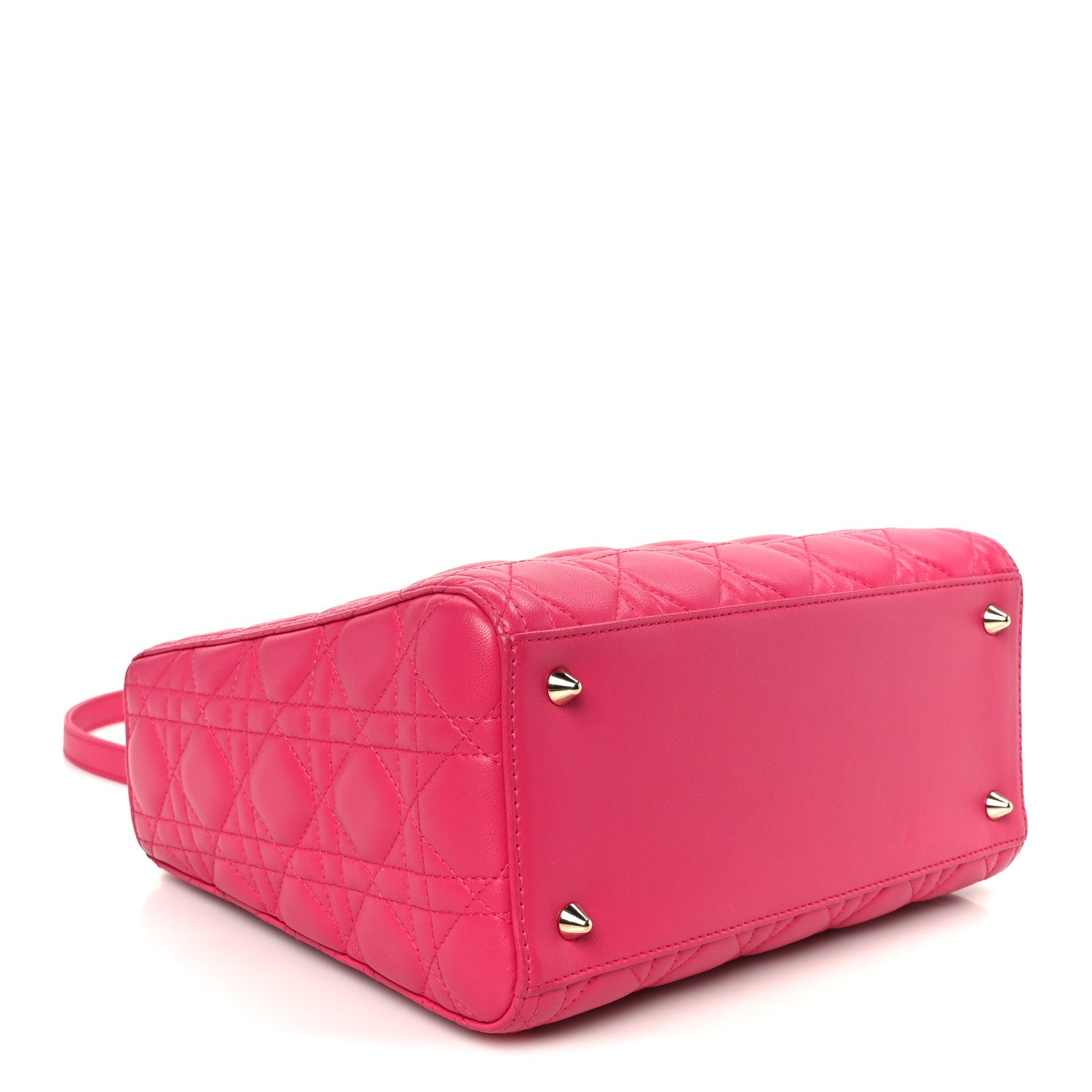 Christian Dior Lambskin Cannage Medium Lady Dior Fuchsia