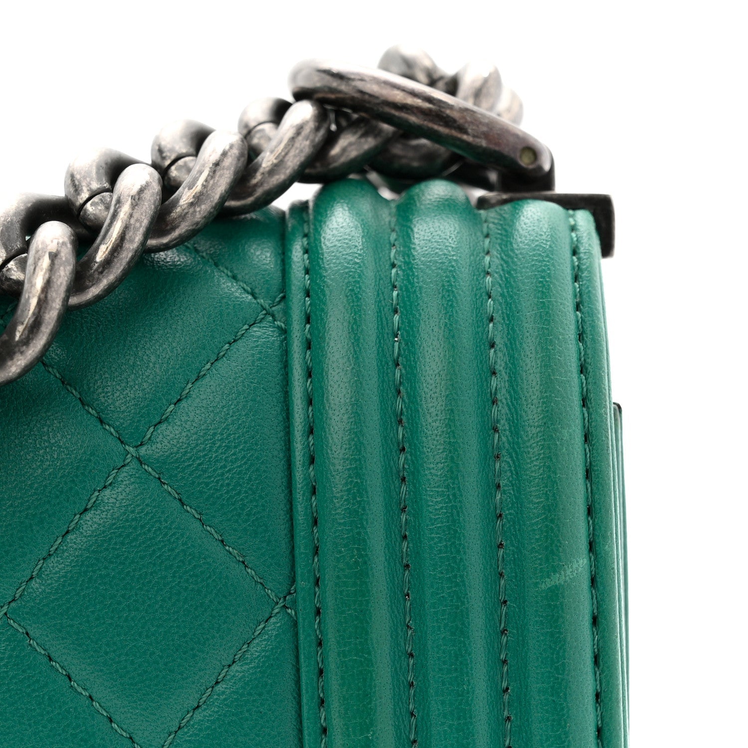 Chanel Lambskin Quilted Medium Boy Flap Green