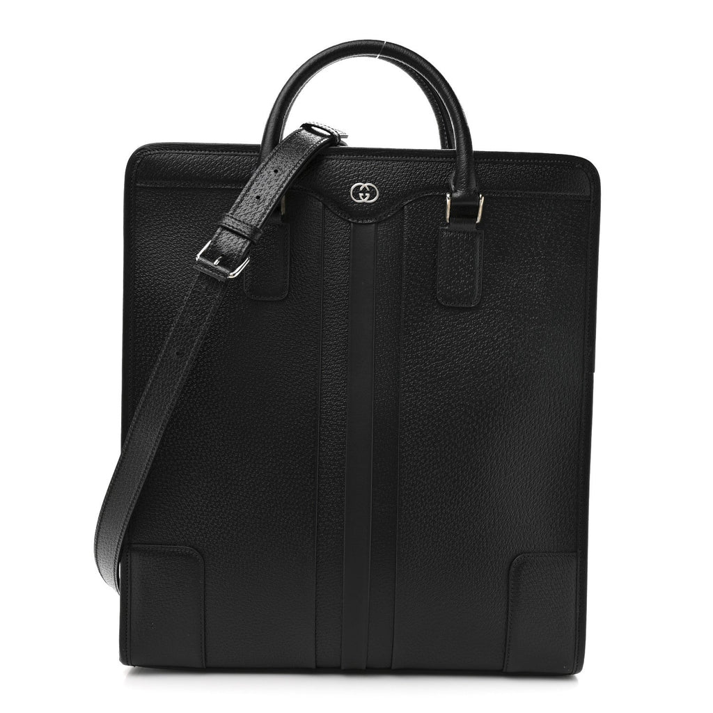 Gucci Dollar Pigprint Koi Calfskin Interlocking G Tote Bag Black