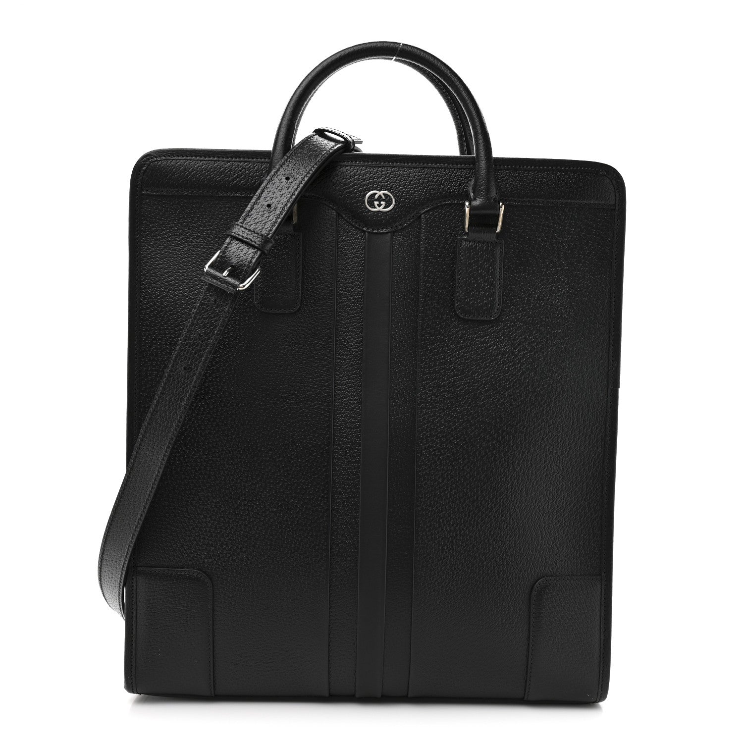 Gucci Dollar Pigprint Koi Calfskin Interlocking G Tote Bag Black